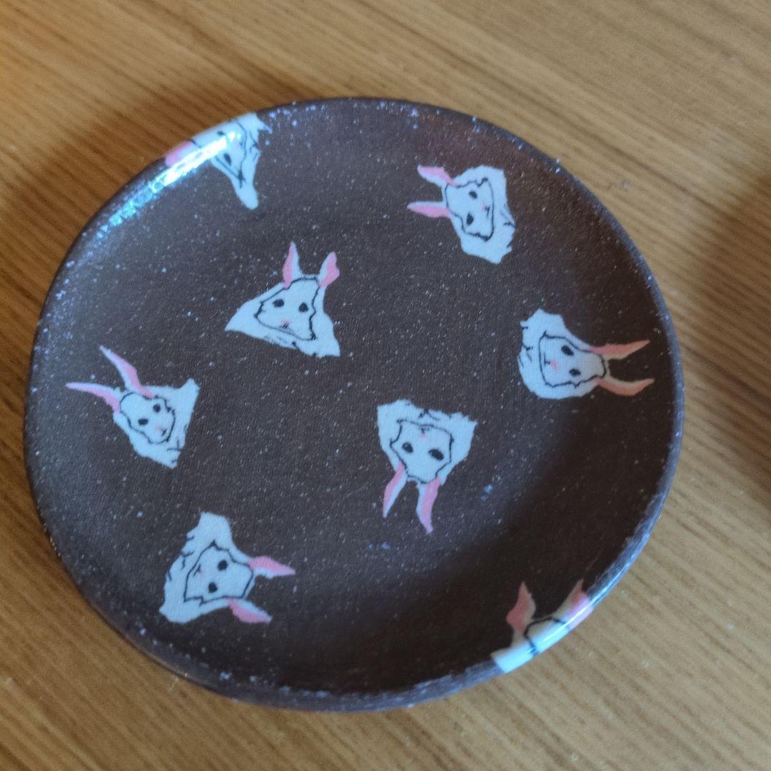 水野智路 ウサギとひよこの陶器皿2枚セット