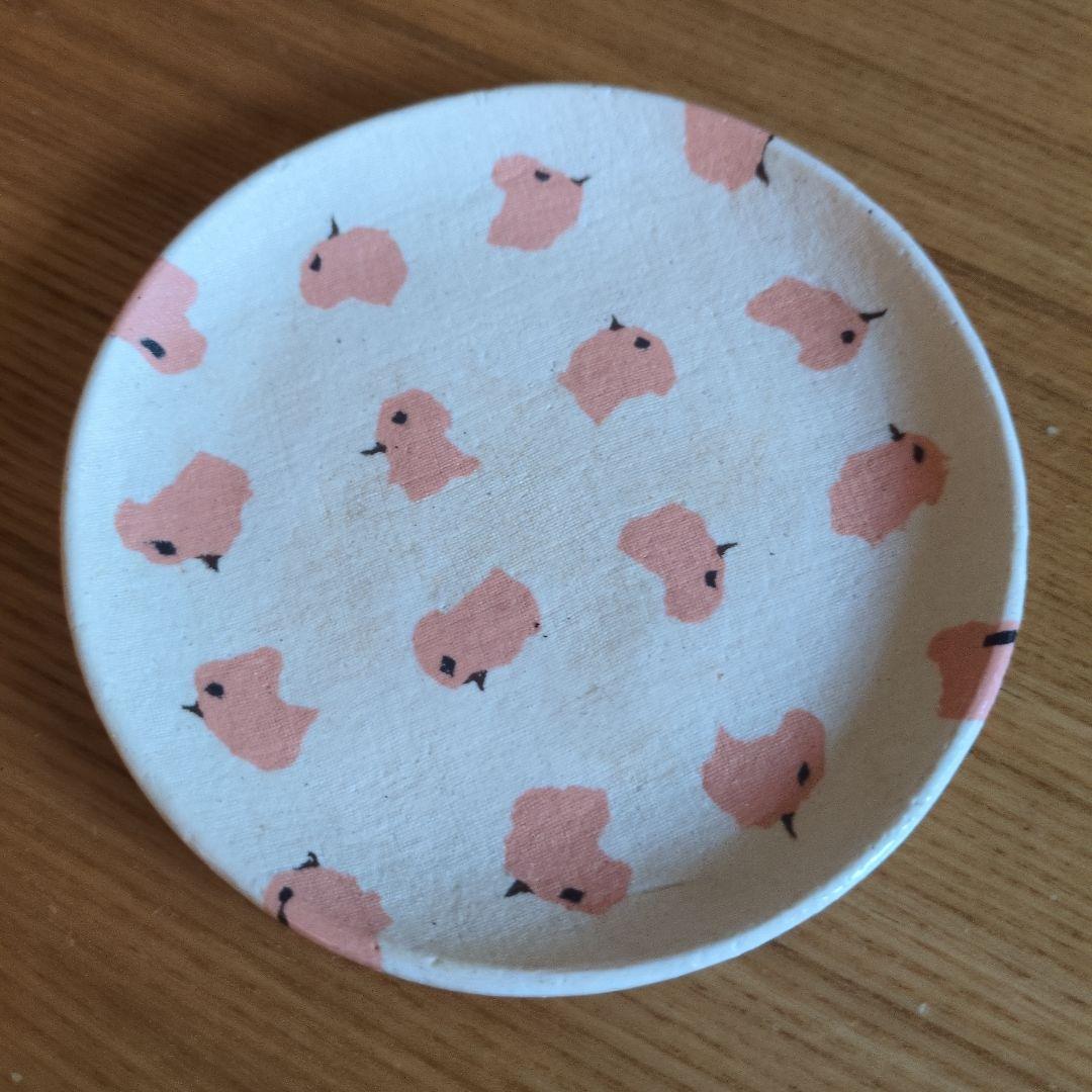 水野智路 ウサギとひよこの陶器皿2枚セット