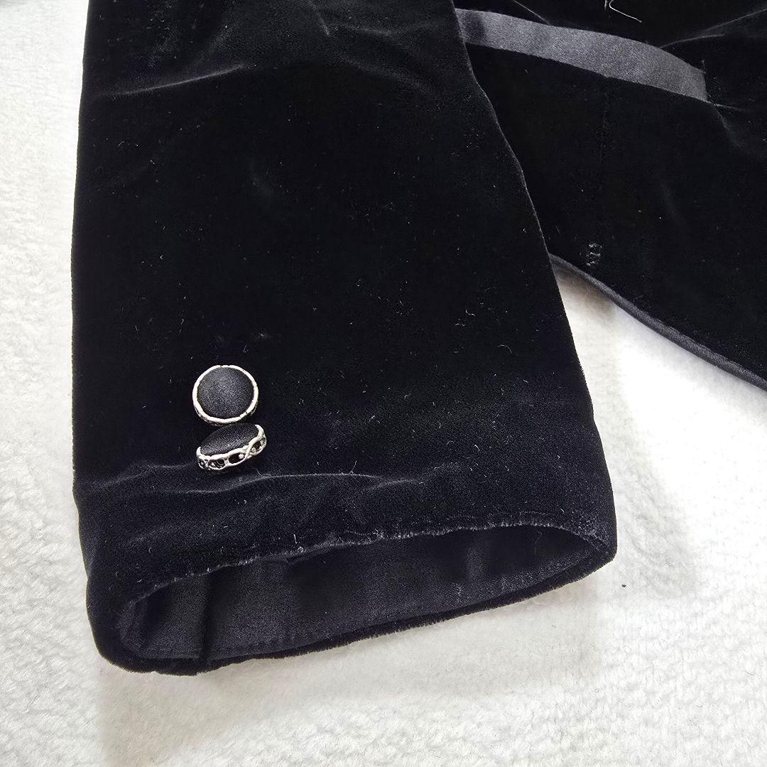 【美品】メルヴェファセット ベルベット ショートジャケット 2way襟脱着 黒