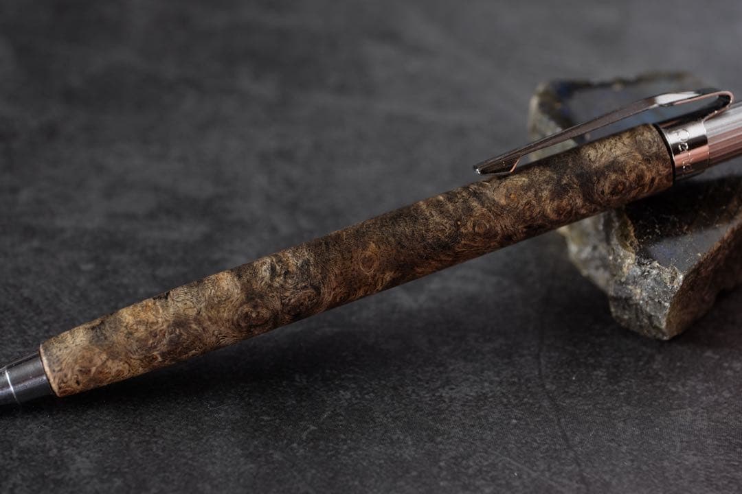 PG5木軸カスタム0199　高村杢工房 製図用シャープペンシル　花梨瘤　至高の黒