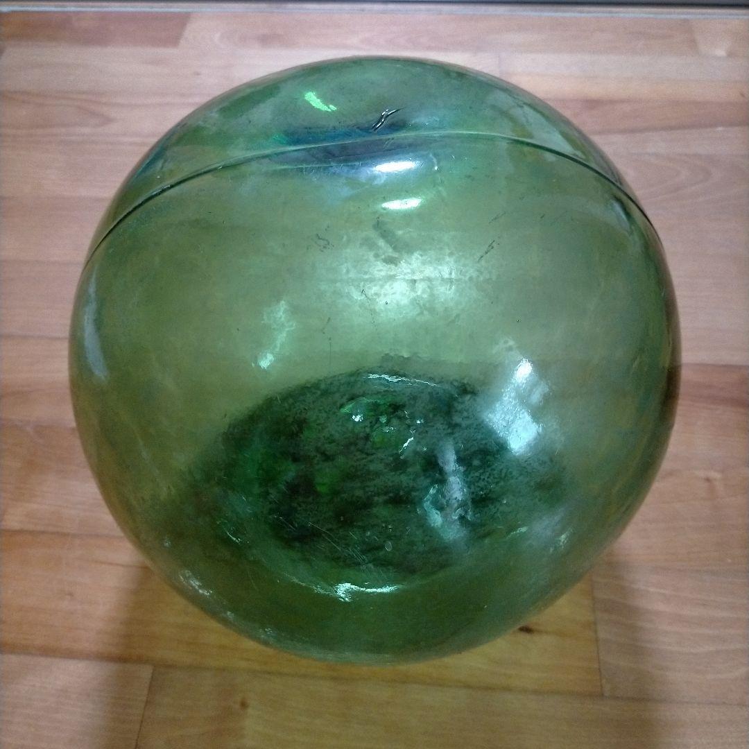 ガラス玉　浮玉　漁　道具　緑　インテリア　置物