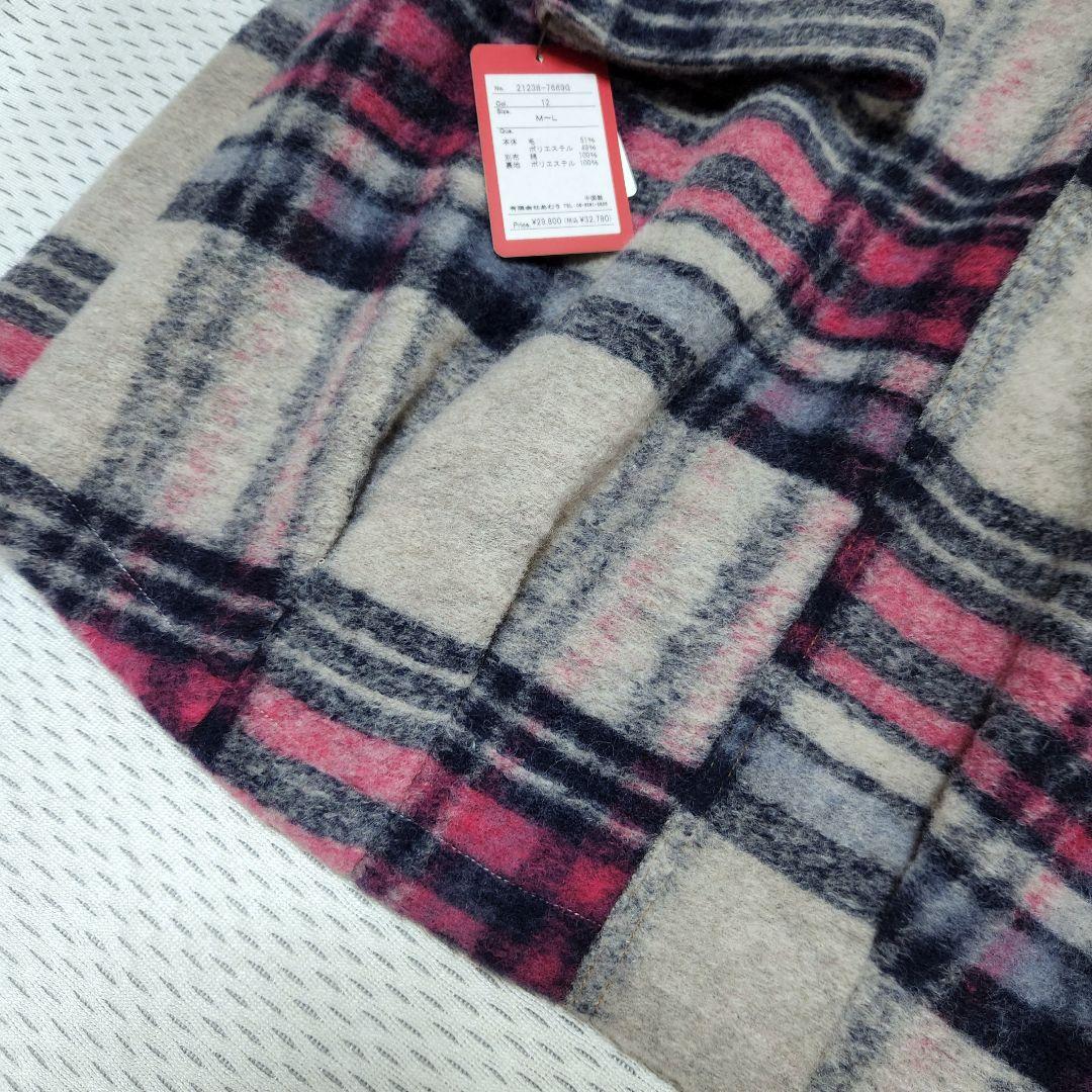 akane femme あむう　コート　レディース　チェック　ウール混