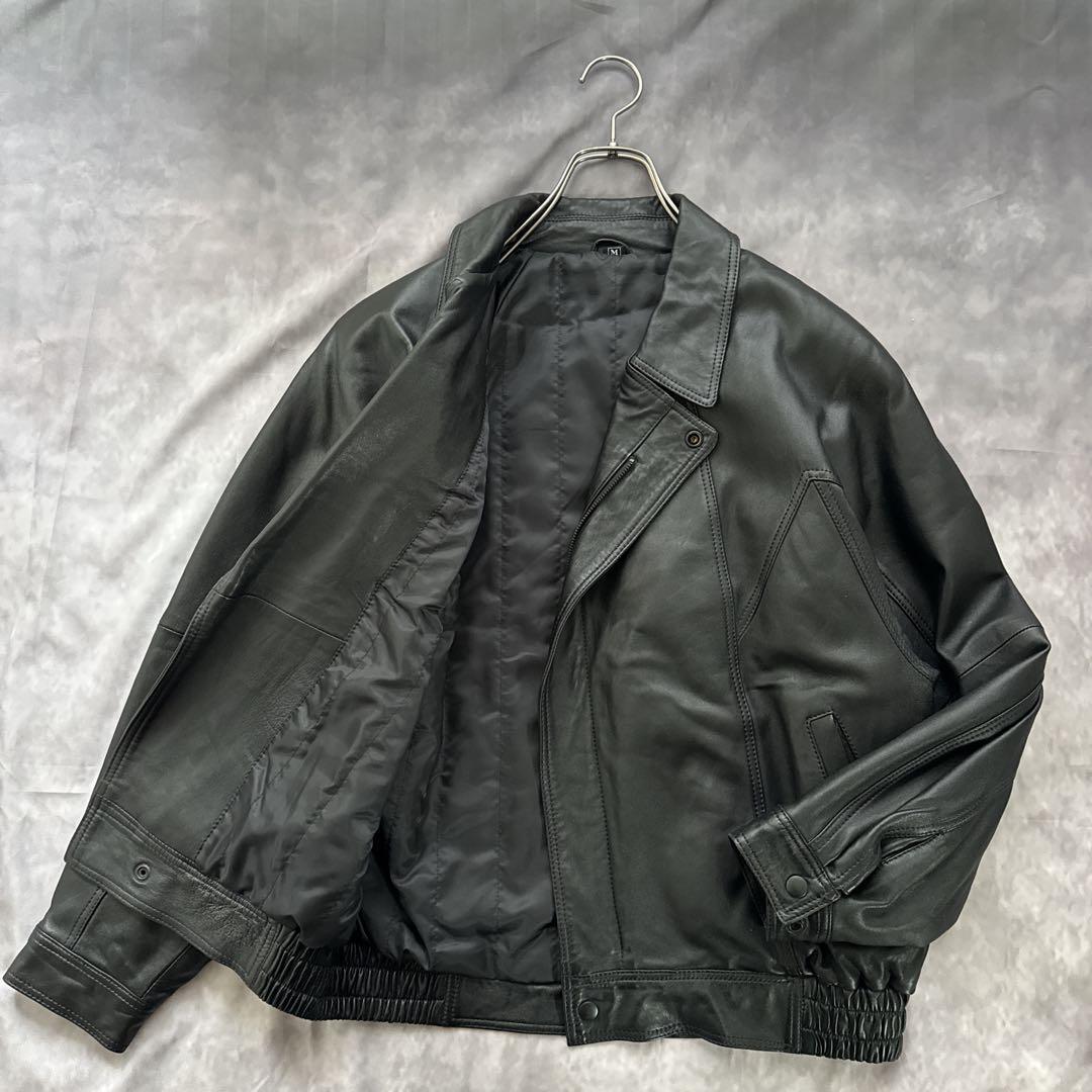 一点物　オールド　レザージャケット　ブルゾン　黒　革ジャン　短丈　y2k 00s