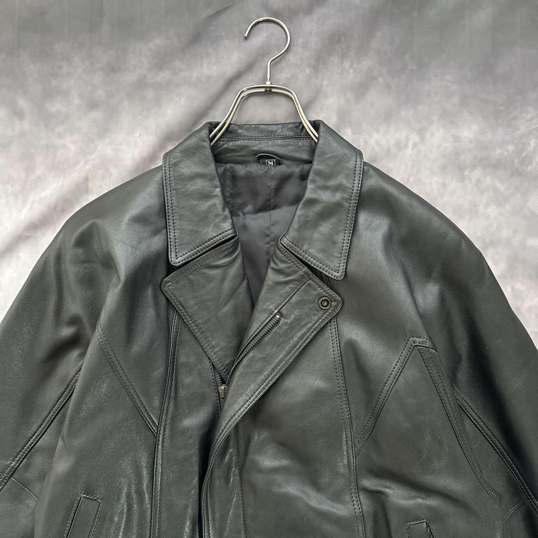 一点物　オールド　レザージャケット　ブルゾン　黒　革ジャン　短丈　y2k 00s