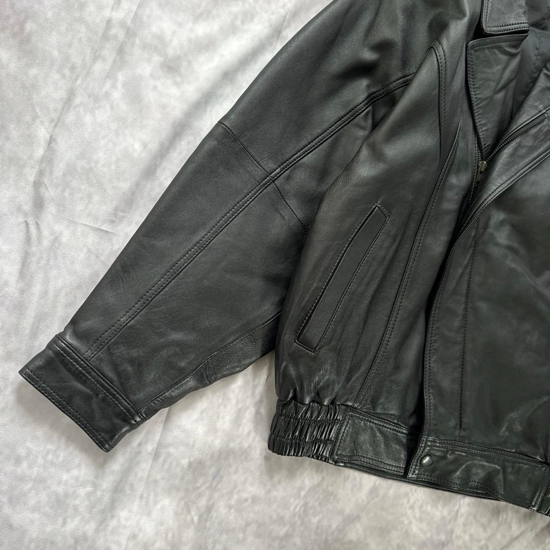 一点物　オールド　レザージャケット　ブルゾン　黒　革ジャン　短丈　y2k 00s