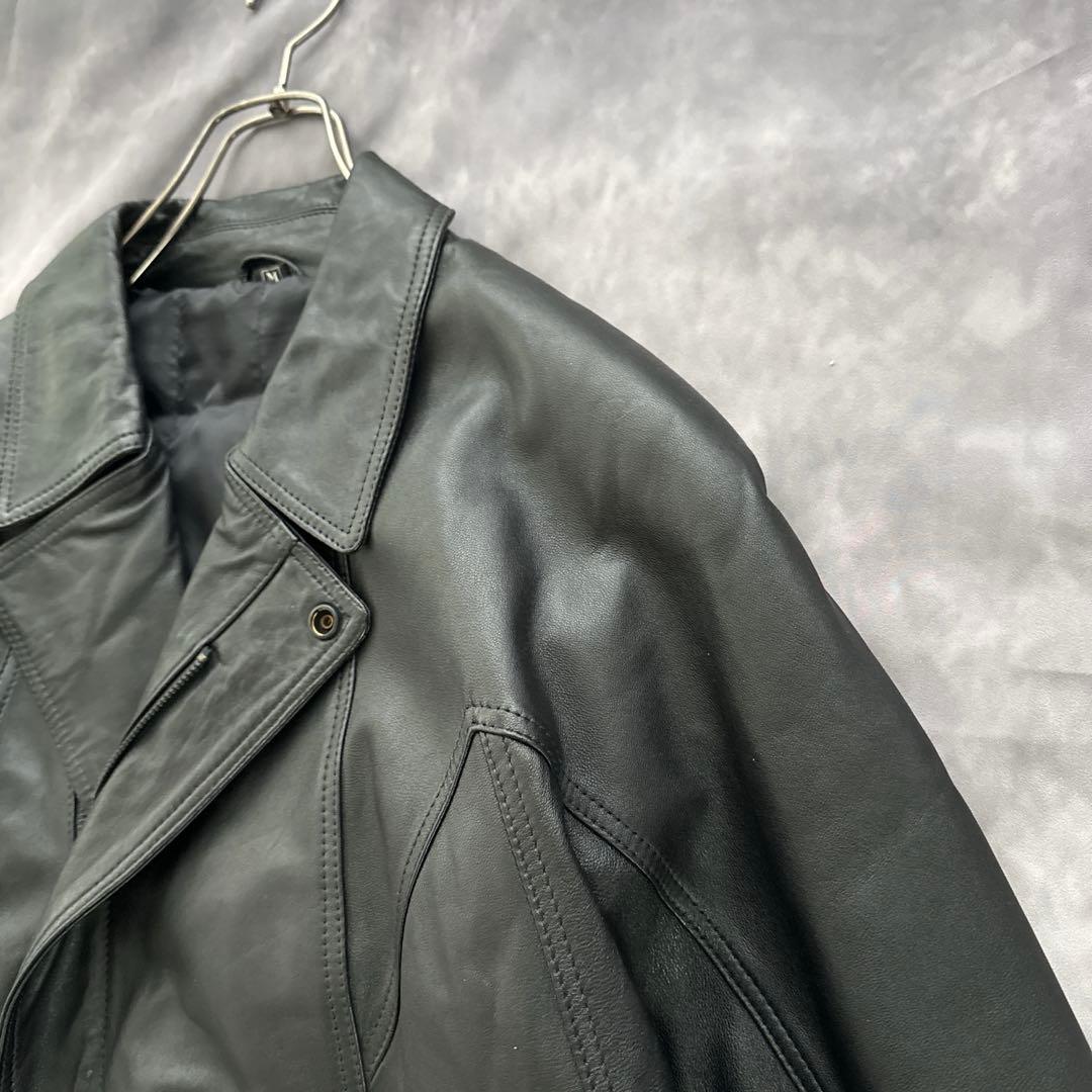 一点物　オールド　レザージャケット　ブルゾン　黒　革ジャン　短丈　y2k 00s