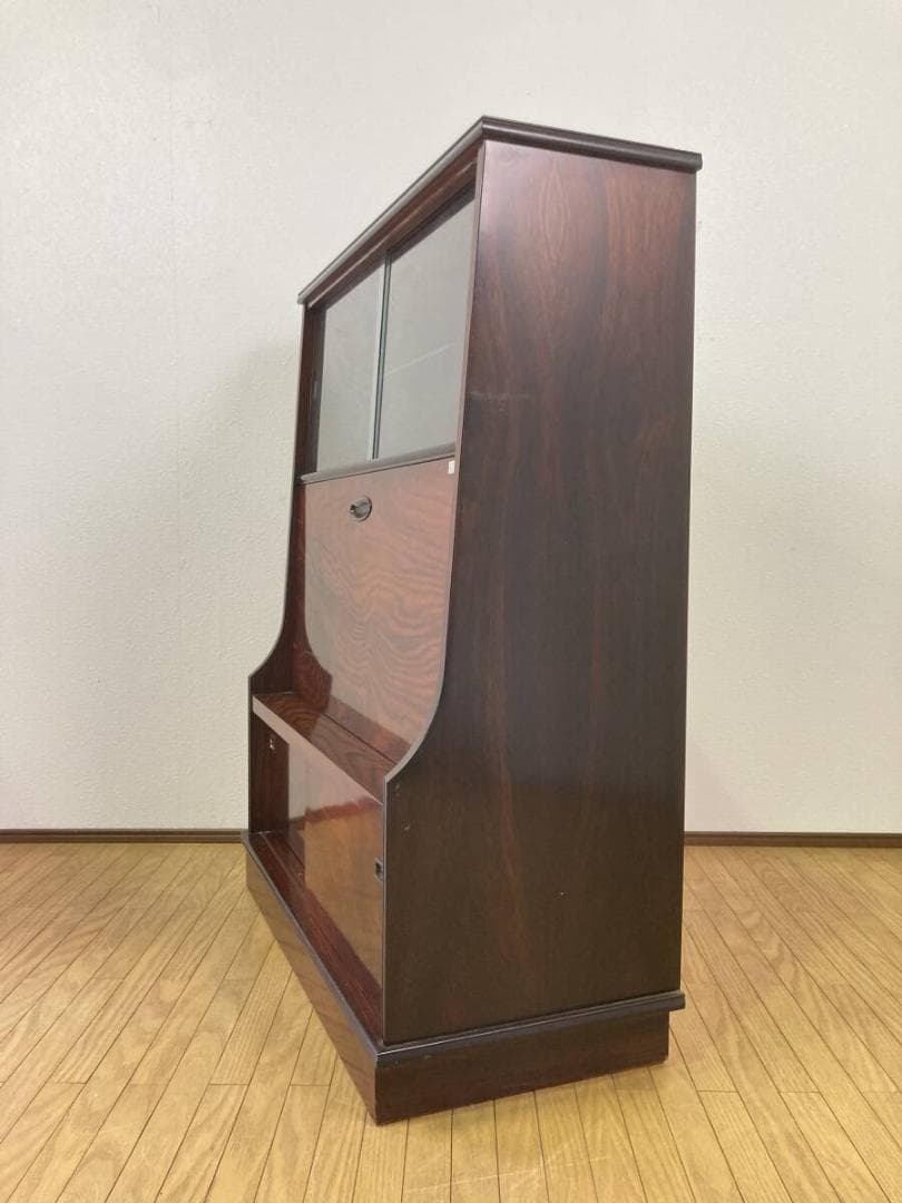 ロータイプ 昭和レトロ ライティングビューロー 勉強机 デスク 茶 ブラウン