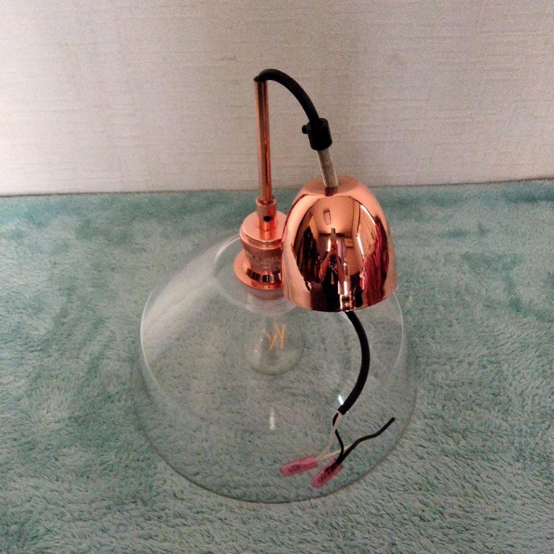 クリアガラス ペンダントライト ローズゴールド