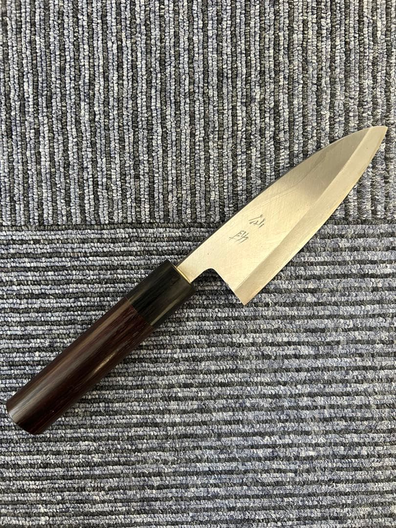 仙助 出刃包丁 120mm 紫檀丸柄 安来鋼青紙２号 越前打刃物 和包丁 ①