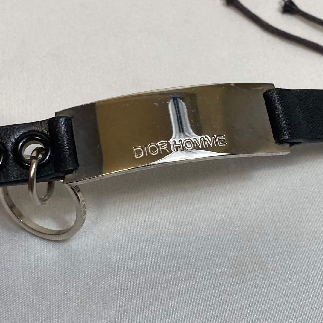 Dior Homme ディオールオム　ブレスレット　レザー　ブラック　チャーム付