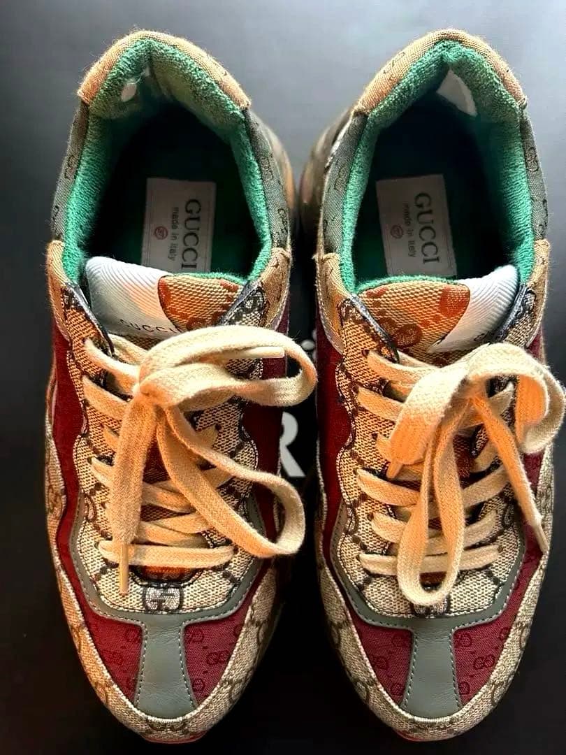 ‼️値下げ中‼️GUCCI ライトン37 ベージュ×ダークブラウン×マルチカラー