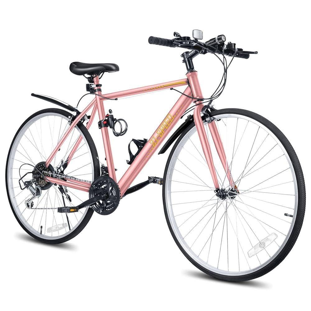 Mixiu クロスバイク 21段変速ギア 700C 27インチ相当 (ピンク)