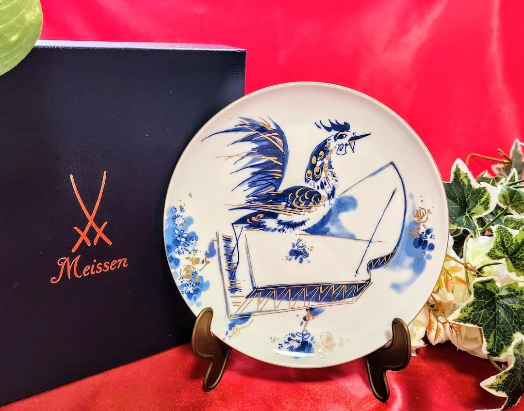 Meissen【美品箱栞付】2005年イヤープレート陽気なピアノ鶏　飾り皿　干支