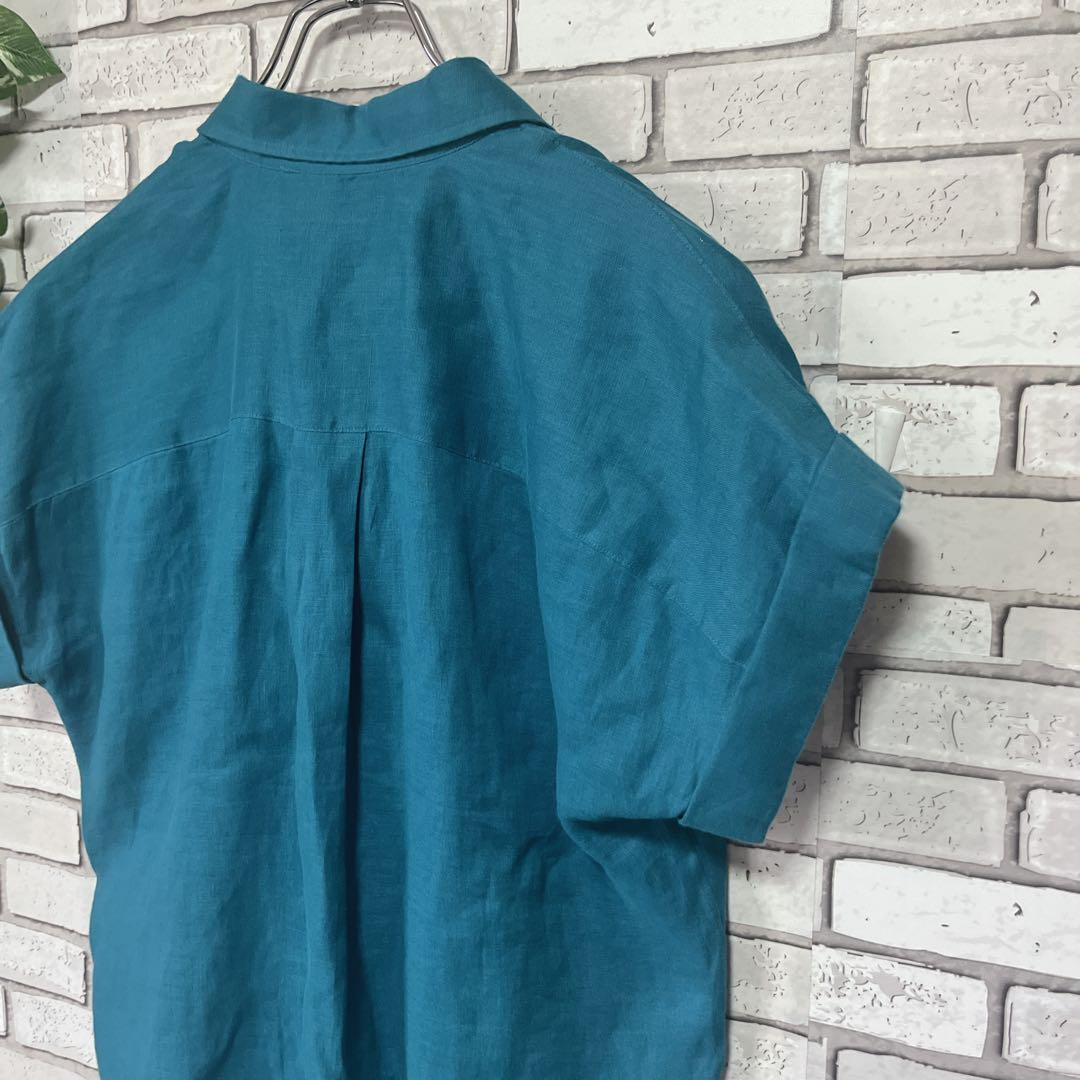 ローレン ラルフローレン リネンショートスリーブシャツ LRL刺繍　ブラウス美品