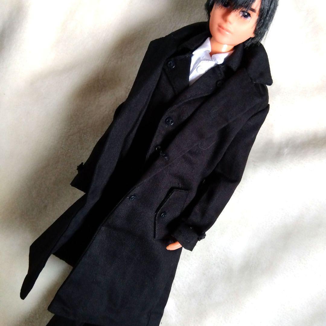 ジェニーボーイフレンド リカちゃんパパに 黒いコートのセット スーツ