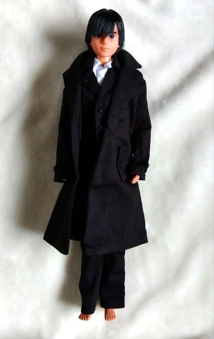ジェニーボーイフレンド リカちゃんパパに 黒いコートのセット スーツ