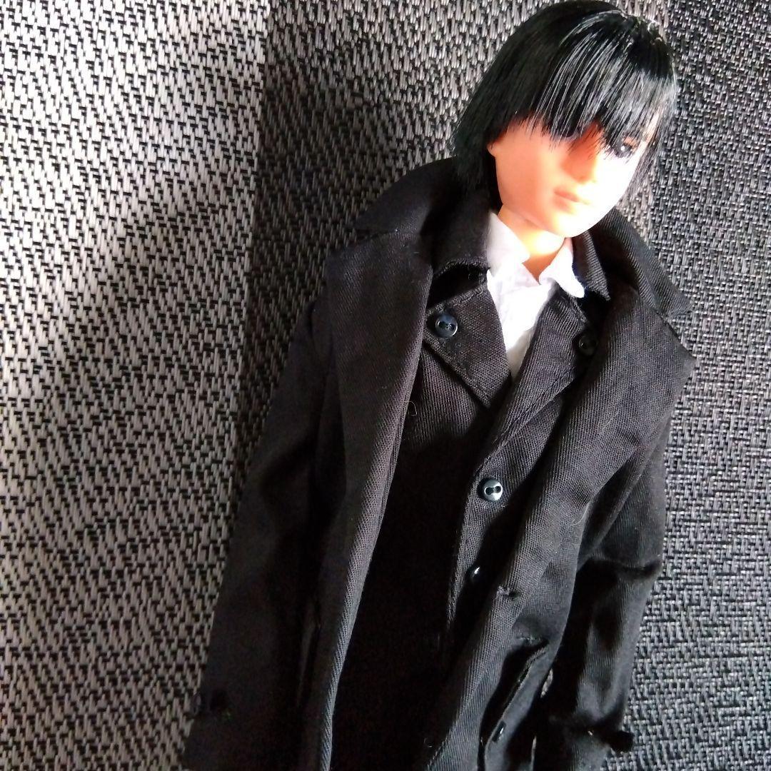 ジェニーボーイフレンド リカちゃんパパに 黒いコートのセット スーツ