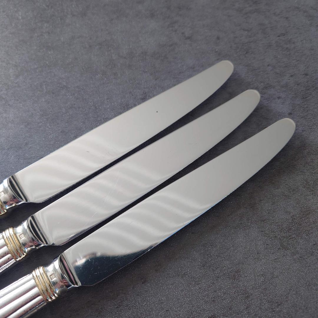 格安 希少 クリストフル アリアゴールドリング テーブルナイフ 3点