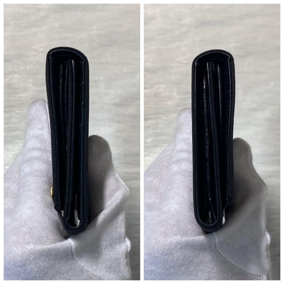 PRADA プラダ　三つ折り　財布　付属品　プレート　ロゴ　黒　ナイロン　人気