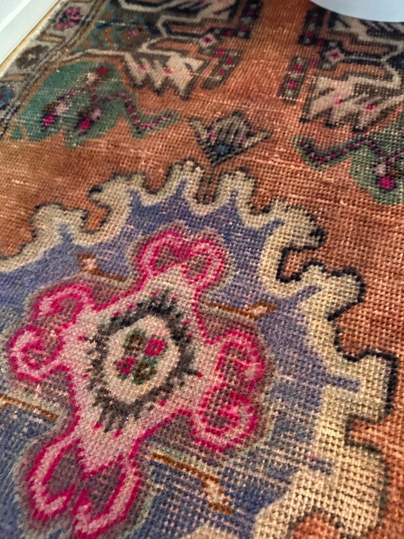 トライバルラグ・トルコヴィンテージラグ・ウール約52×124cm