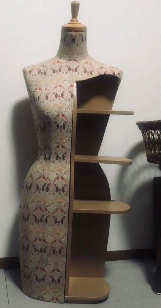 アンティーク　什器　キャビネット　トルソー　棚　レトロモダン　裁縫箱