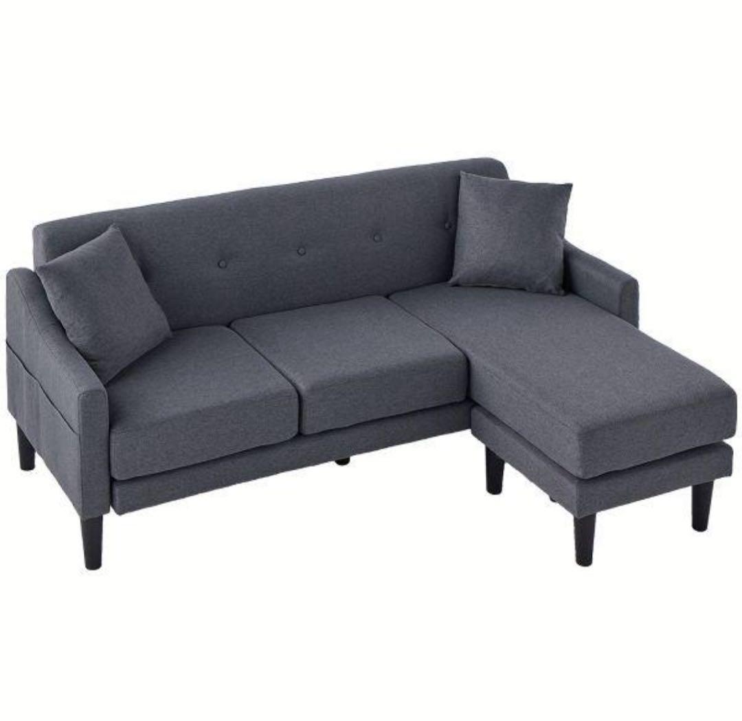 ソファ　ソファセット　リビングソファ　フロアソファ　L字ソファ　ダークグレー