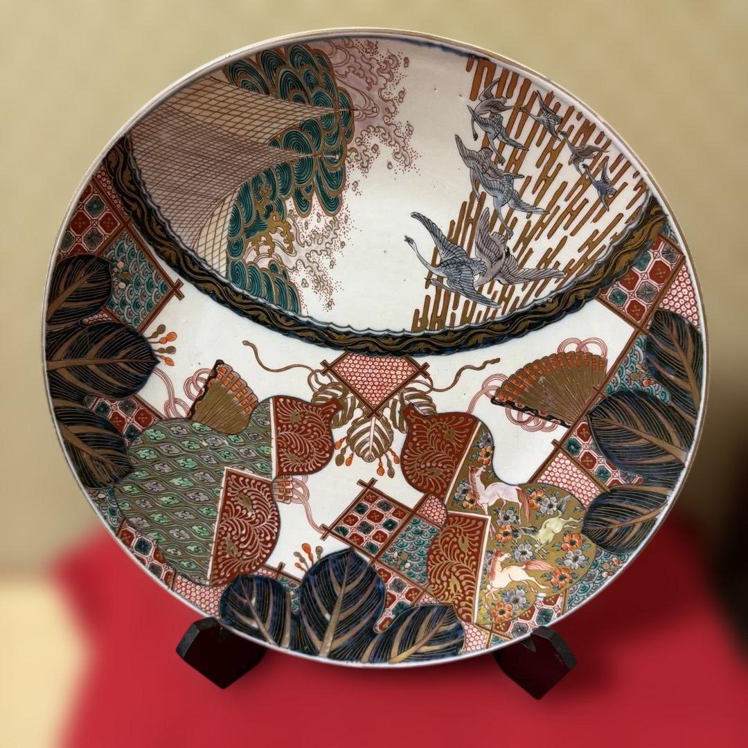 古伊万里　色絵大皿　飾り皿　約40cm