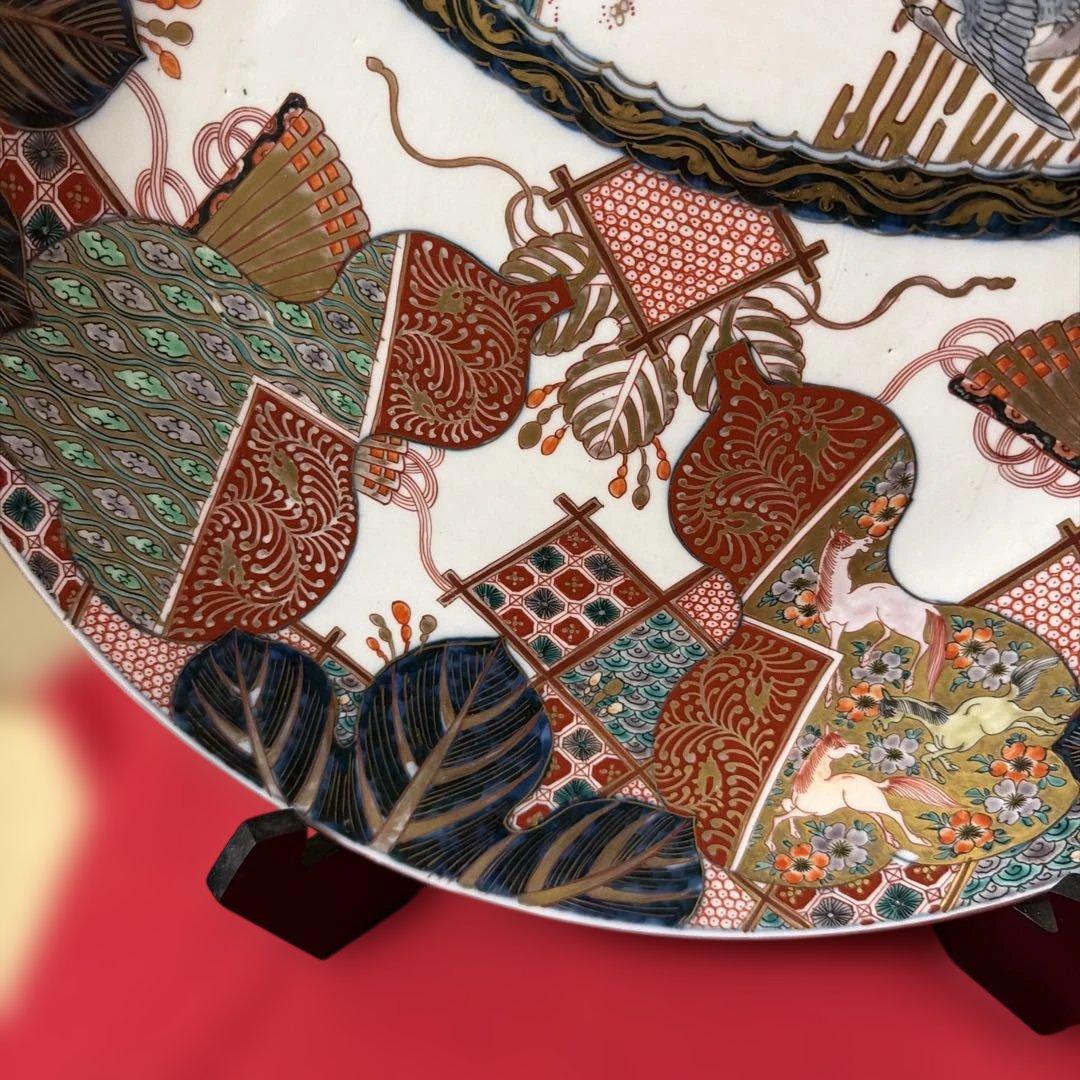 古伊万里　色絵大皿　飾り皿　約40cm