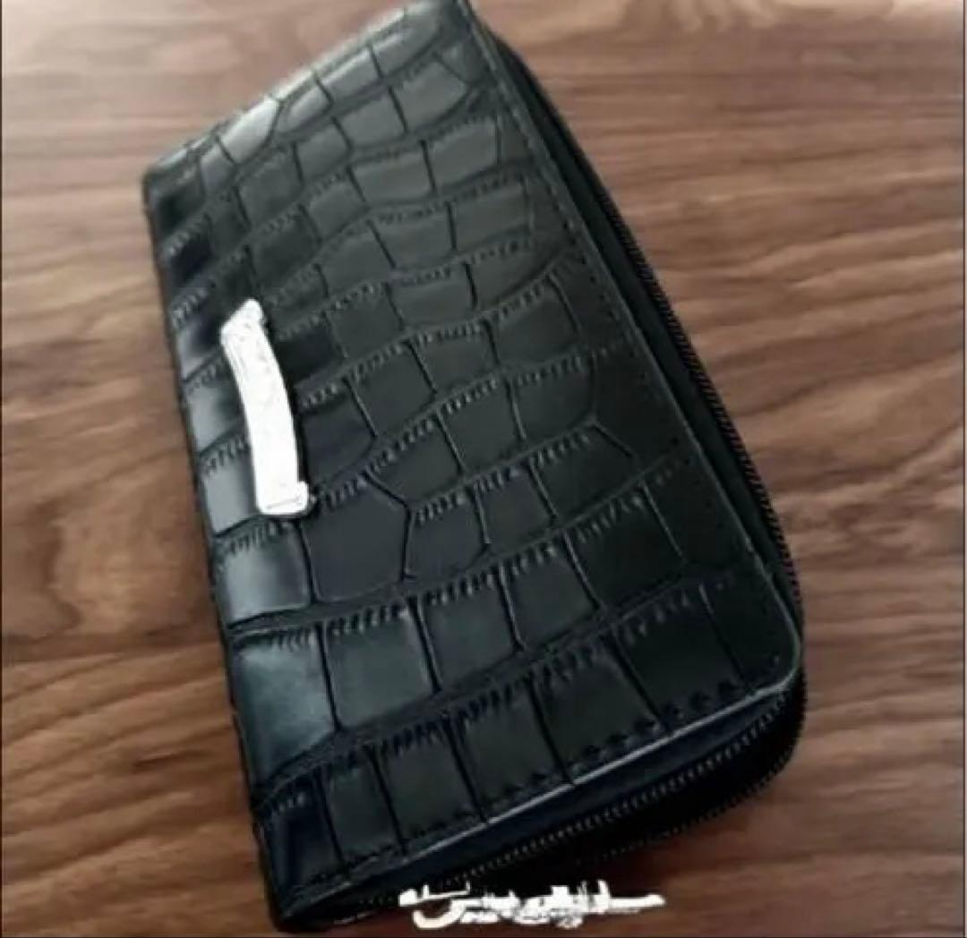 黒 クロコダイル風 長財布