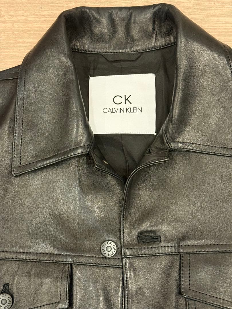 【K】  カルバンクライン レザージャケット 黒