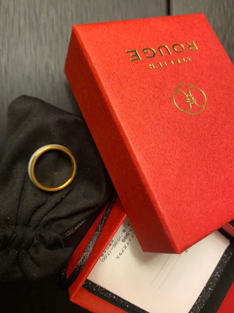 atelier rouge ホワイト×ゴールド　リング 彩帯