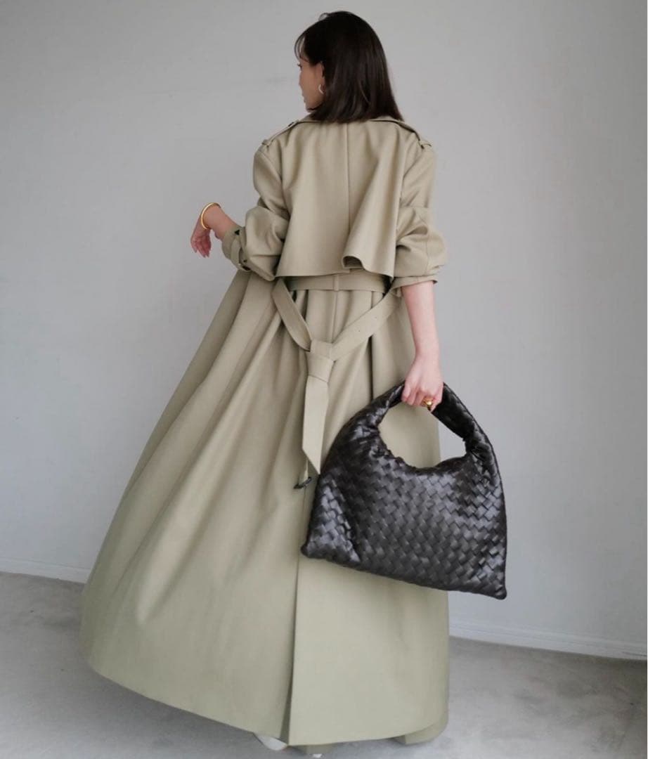 【anuans アニュアンス】ウールギャバジントレンチコート ネイビー 2024