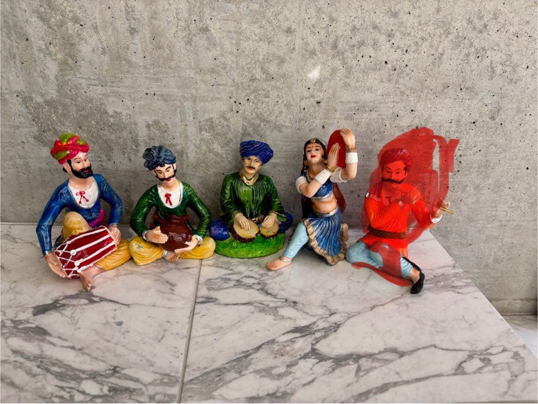 【インド】 伝統工芸 ハンドメイド人形 4体セット