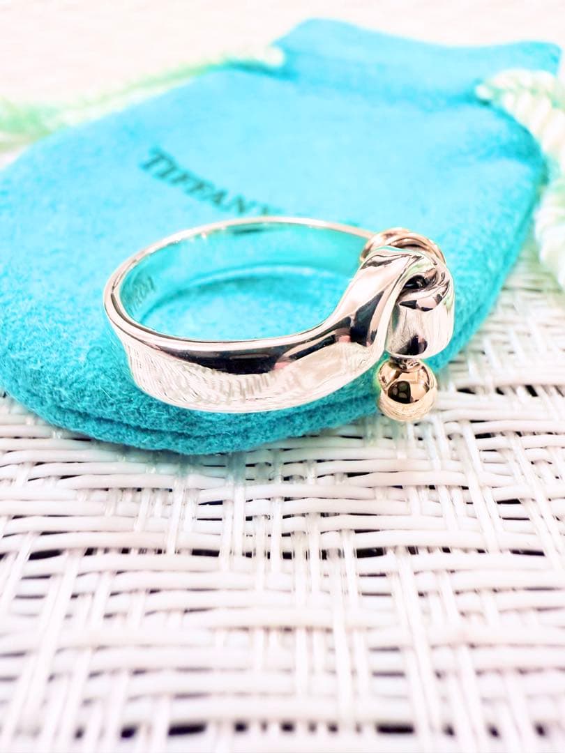 ティファニー フック＆アイ リング 9号　750 研磨洗浄済み　指輪　925