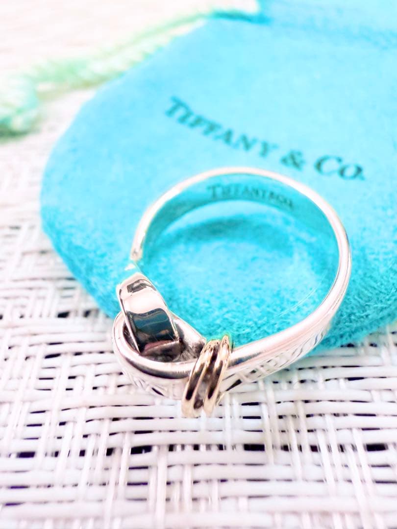 ティファニー フック＆アイ リング 9号　750 研磨洗浄済み　指輪　925