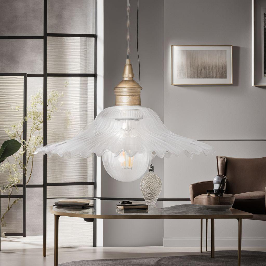 ガラスシェード付き1灯ペンダントライト 花 エレガント