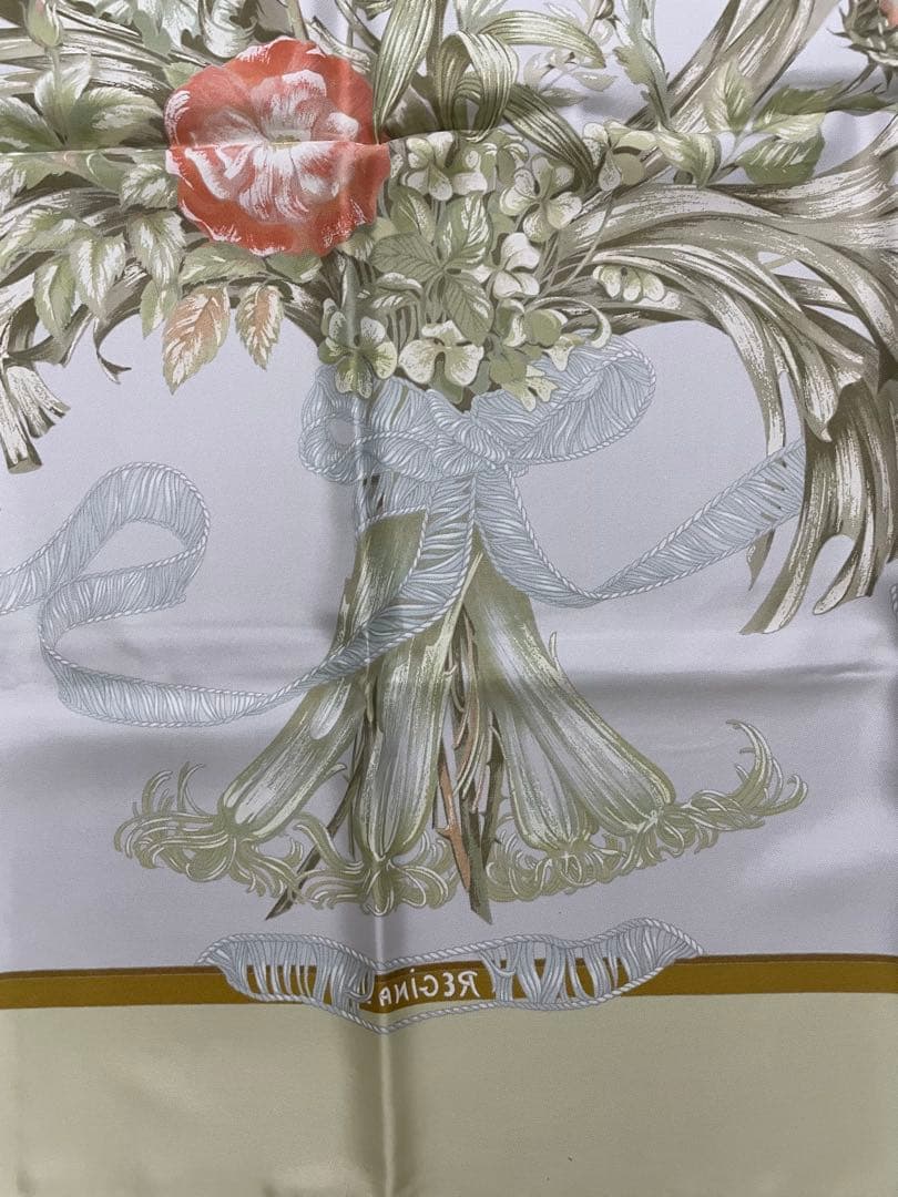 ②未使用 エルメス カレ90 花柄 スカーフ 箱付き