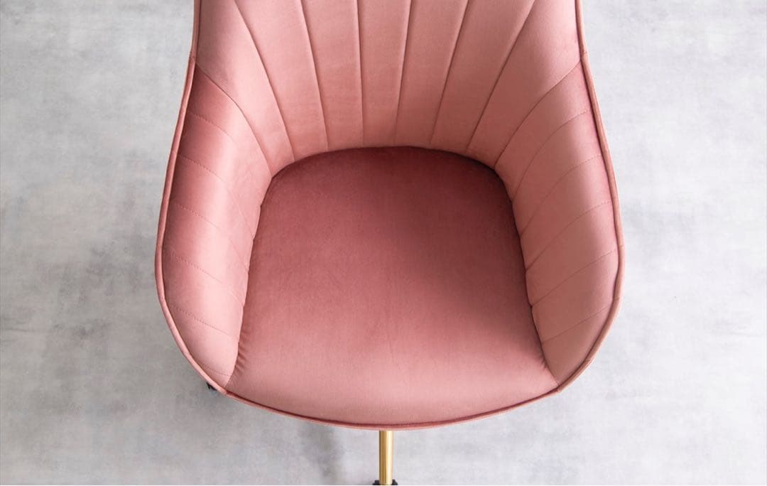 【新品 送料無料】 ベロア デスクチェア　全2色　キャスター付　ダイニングチェア