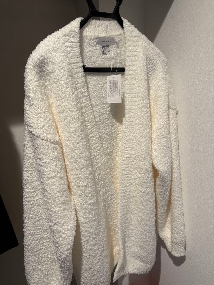 kashwere BOYFRIEND CARDIGAN M クリーム 新品タグ