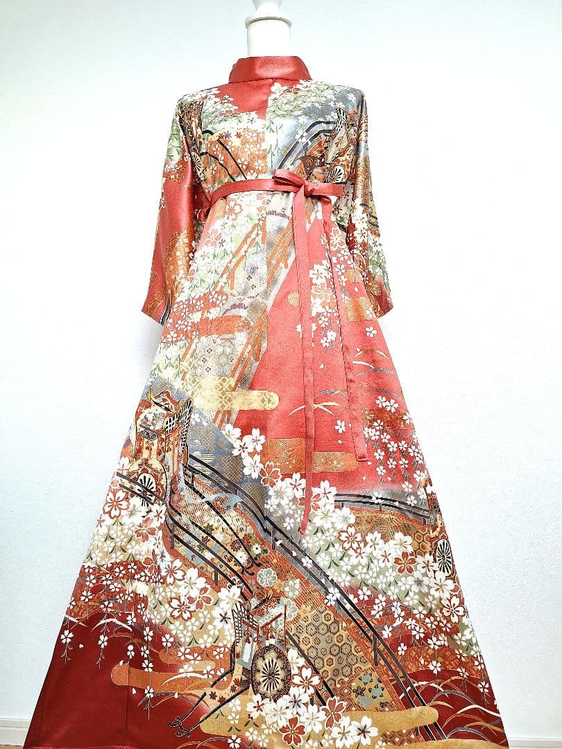 着物リメイクワンピース3669