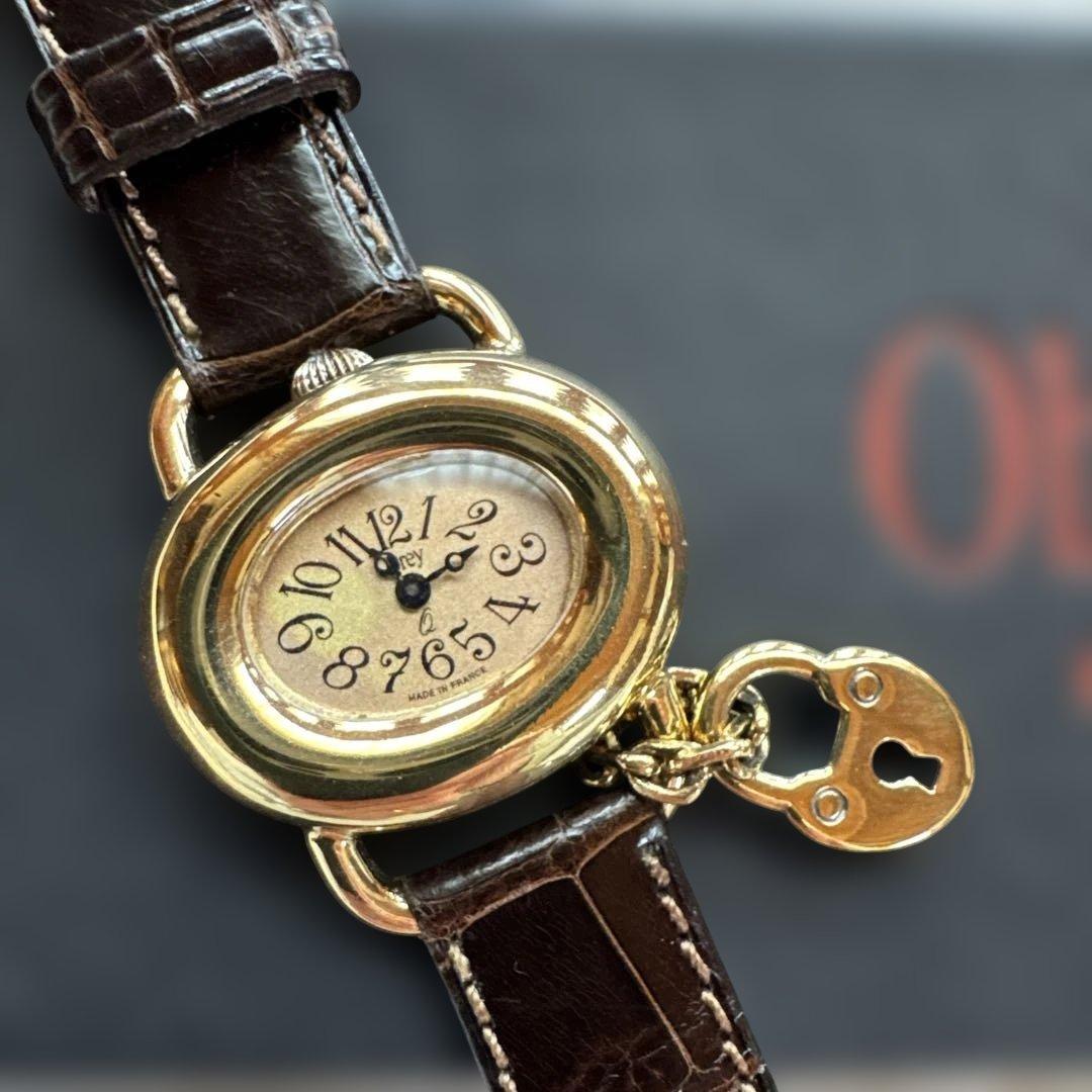 Obrey オブレイ　レディース腕時計　新品電池クロコダイルベルト付き