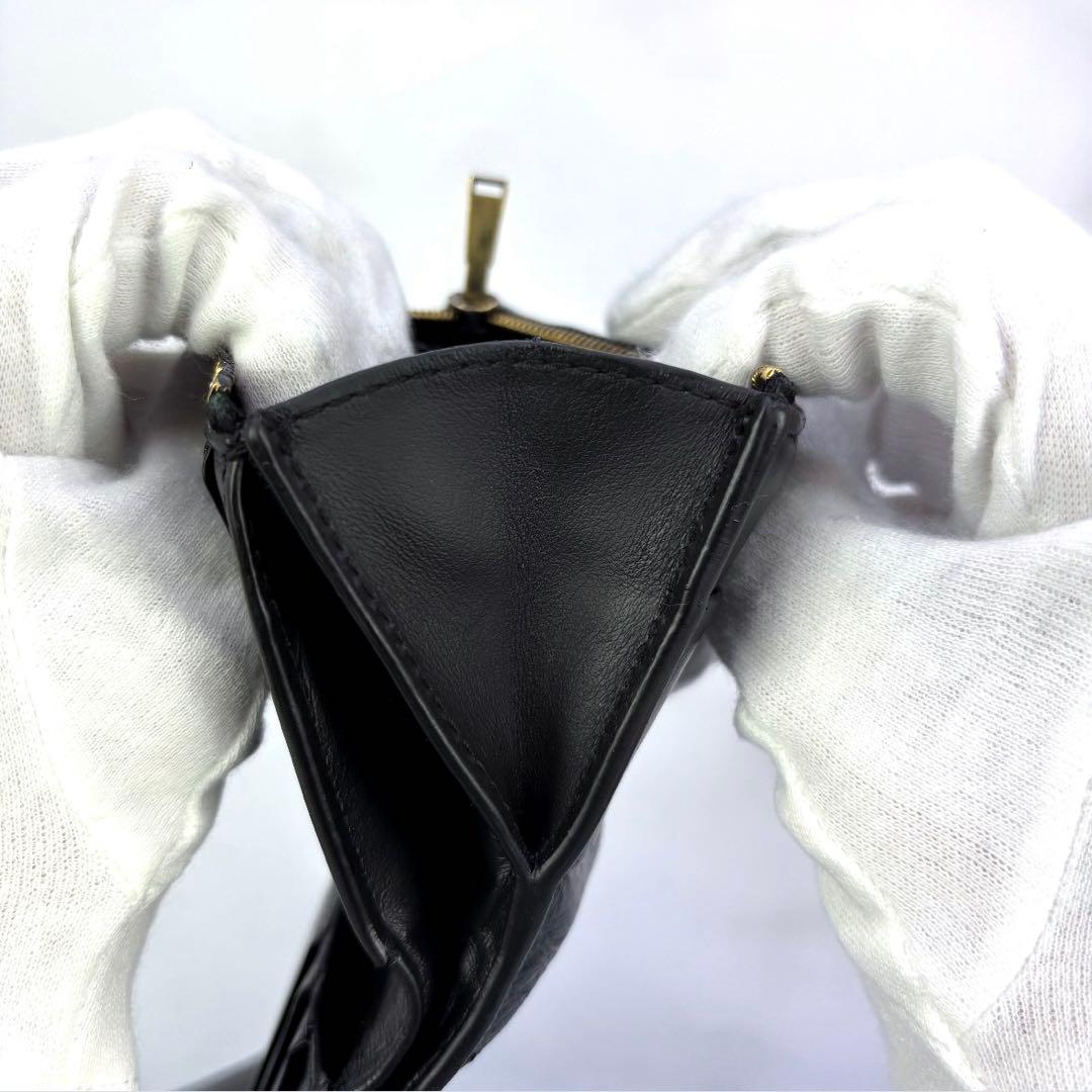 BOTTEGA VENETA 3つ折り 財布 カセット ブラック