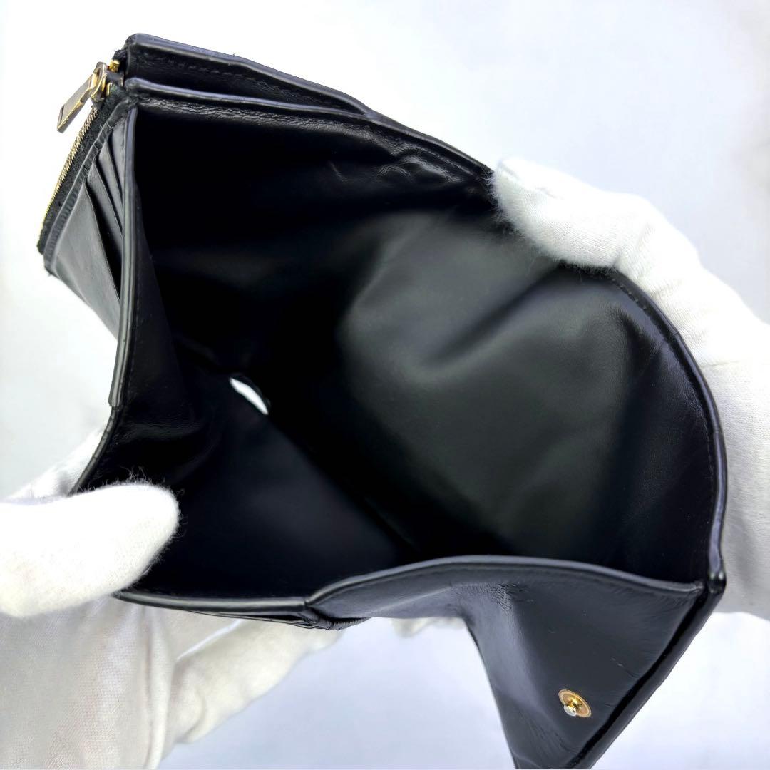 BOTTEGA VENETA 3つ折り 財布 カセット ブラック