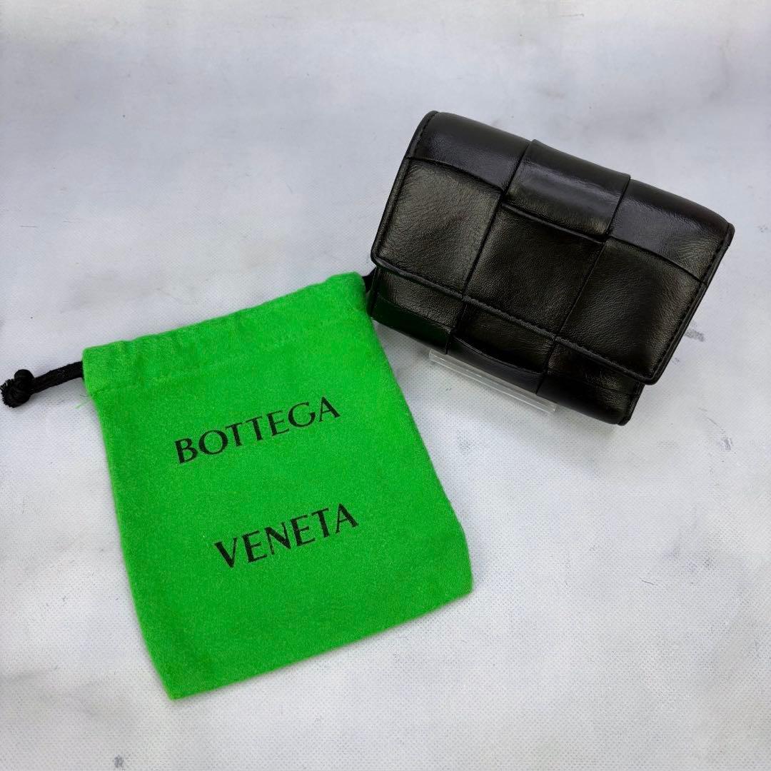 BOTTEGA VENETA 3つ折り 財布 カセット ブラック