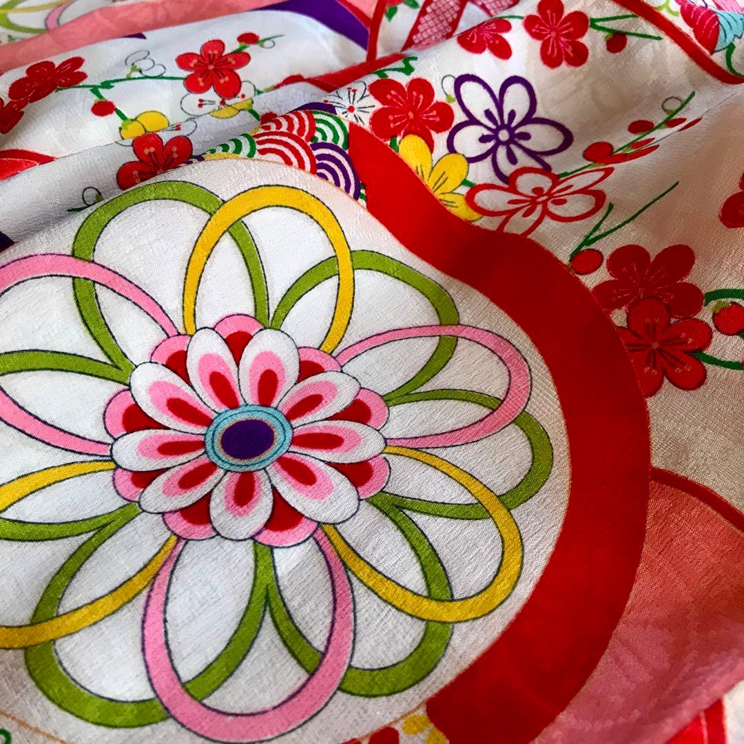 正絹 アンティーク着物 女の子 七五三 ◇丸紋 古典柄