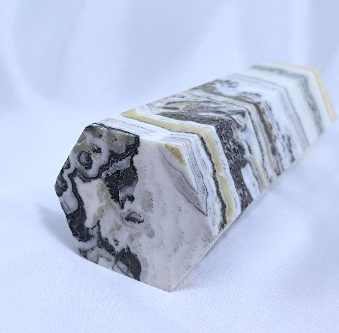 デンドリ カルサイト　ポイント　六角柱　ビッグサイズ　オレンジカルサイト