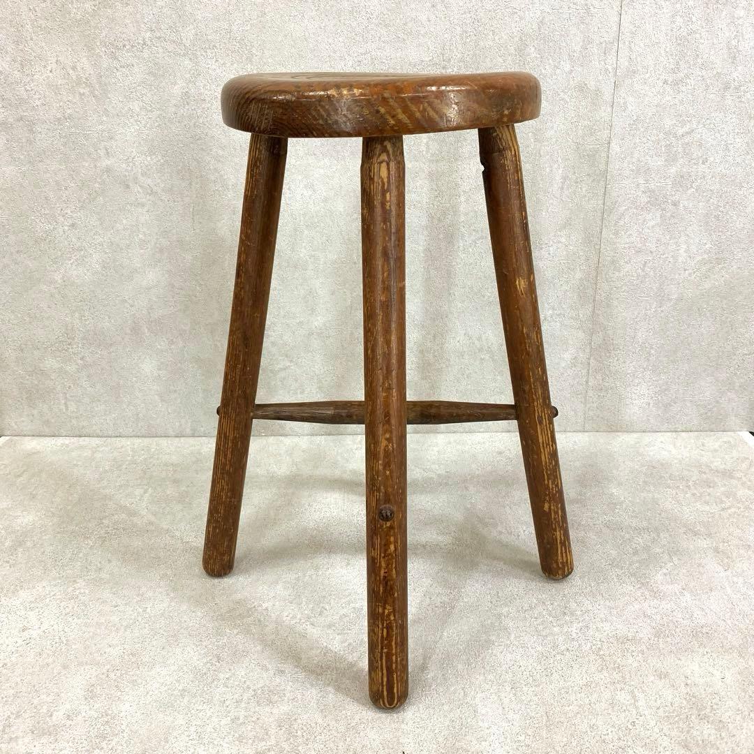 丸椅子 スツール 木製 古道具 古家具 丸イス 昭和レトロ インテリア