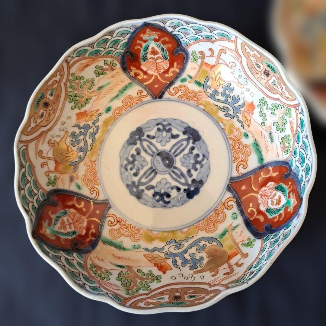 「ご成約者」です。 「金彩うさぎに 青海波」古伊万里皿　2点まとめて