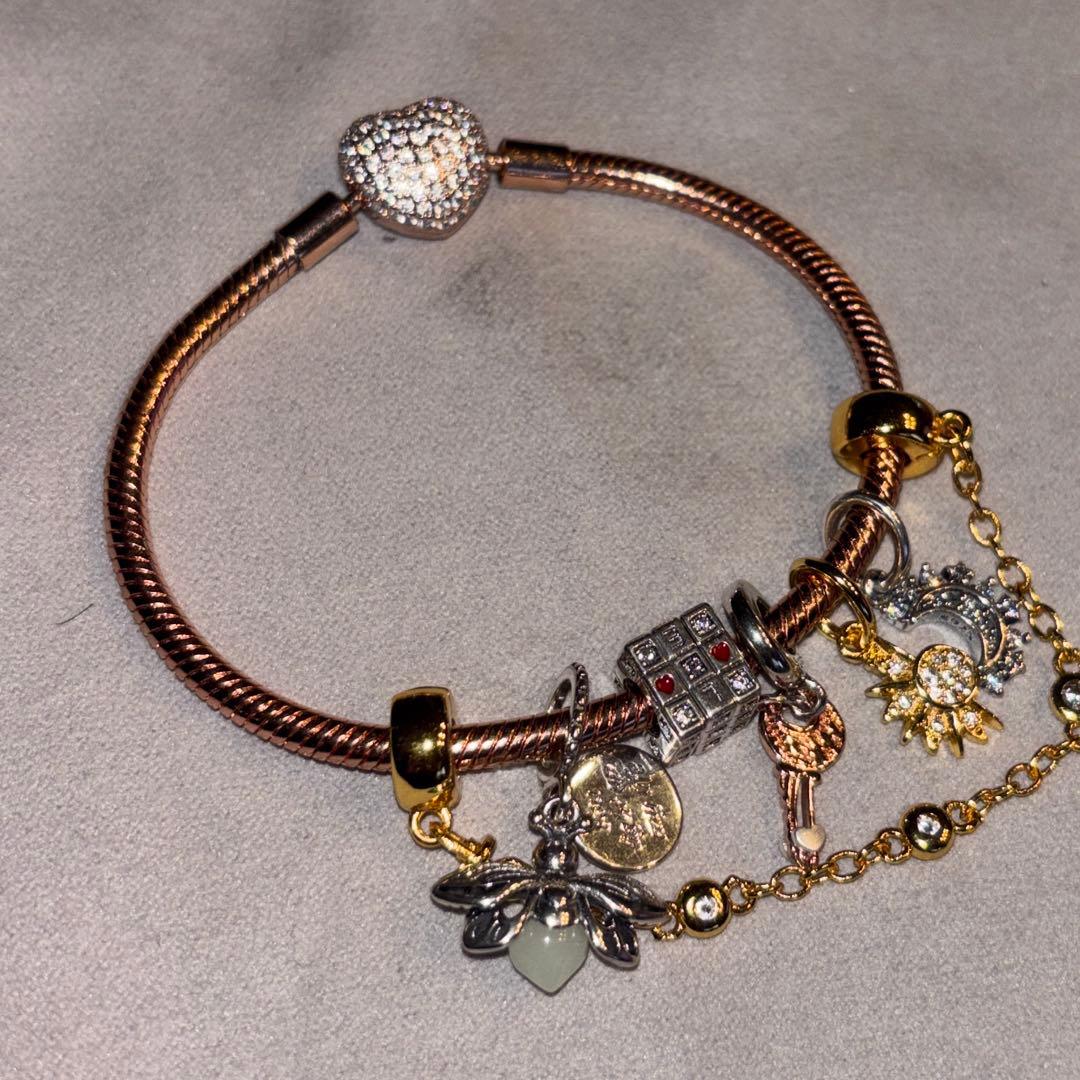 PANDORA チャーム付きブレスレット17cm