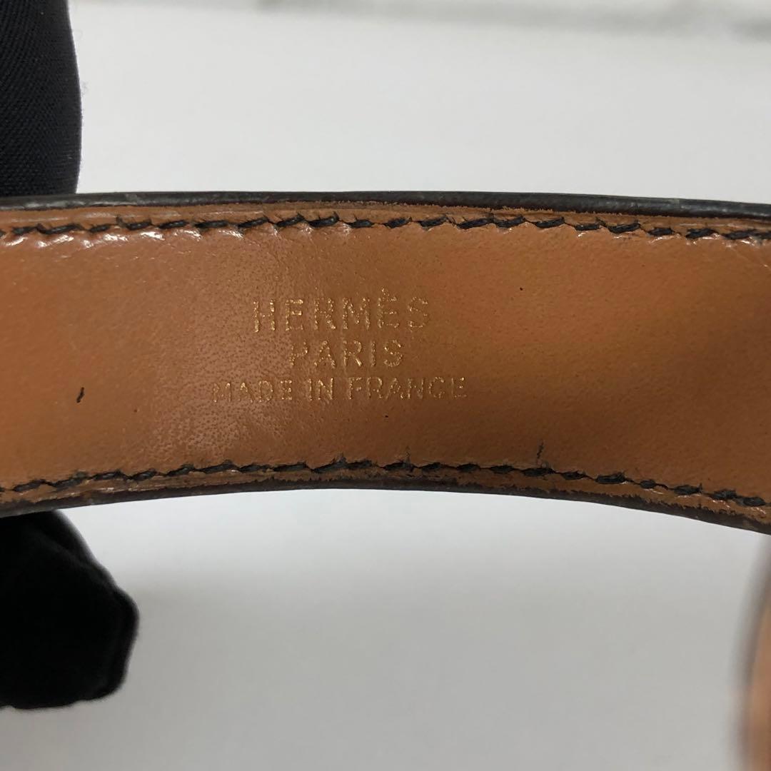 ◆美品◆ 希少 HERMES エルメス バングル クロコダイル レザー ブラック